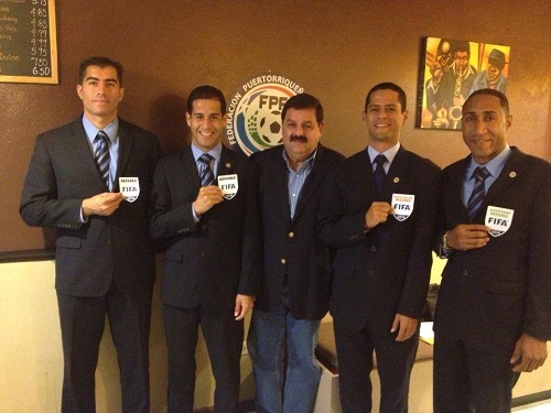 Javier Santos, William Anderson, Eric Labrador, Jairo Morales y César Echvarría (Foto Puerto Rico Ref's)
