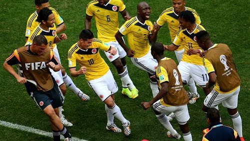 James Rodríguez celebra su gol con un baile. Foto: FIFA