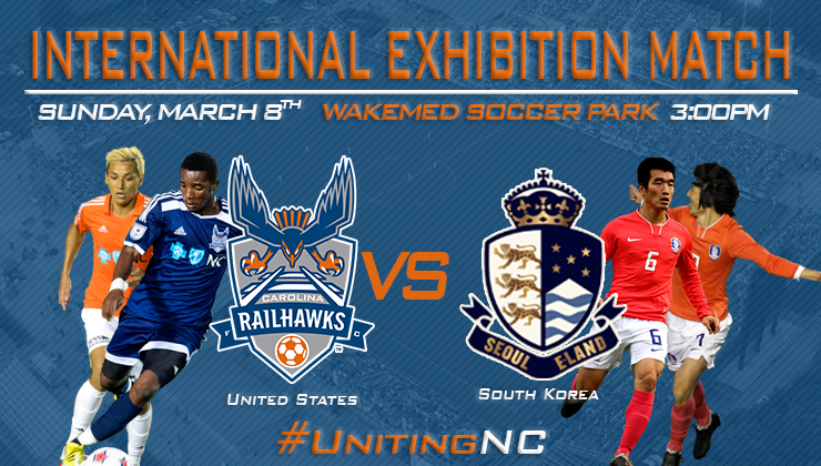 Carolina RailHawks Jugaran Amistoso Contra Club Coreano Seoul E-Land FC