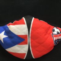 MAscarilla roja con bandera