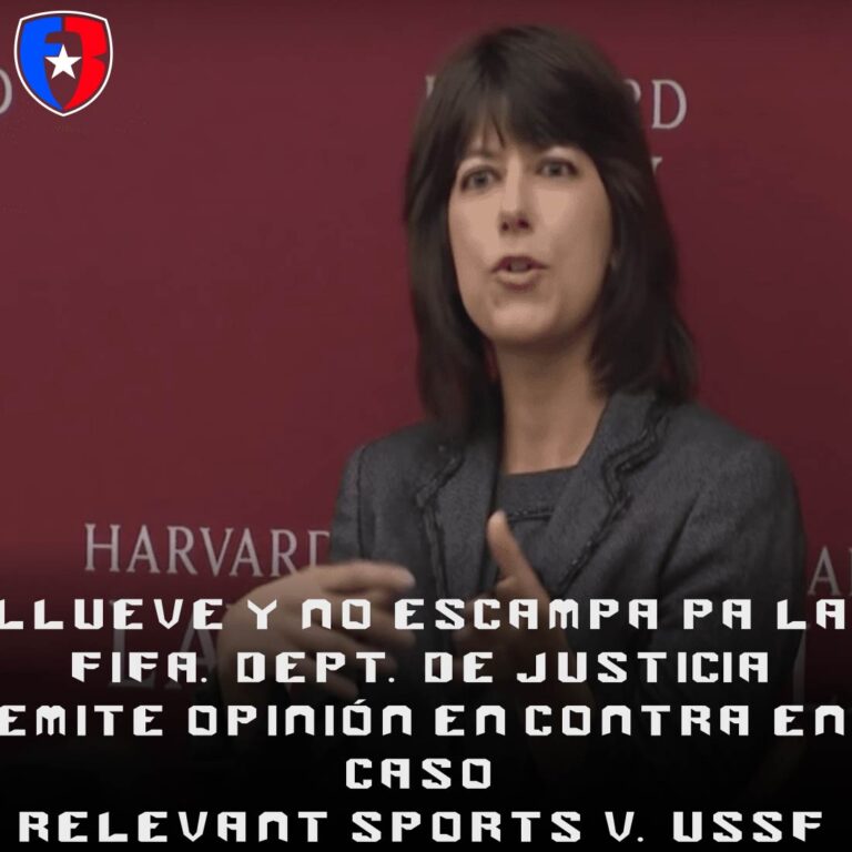 Departamento de Justicia emite opinión a favor de Relevant Sports