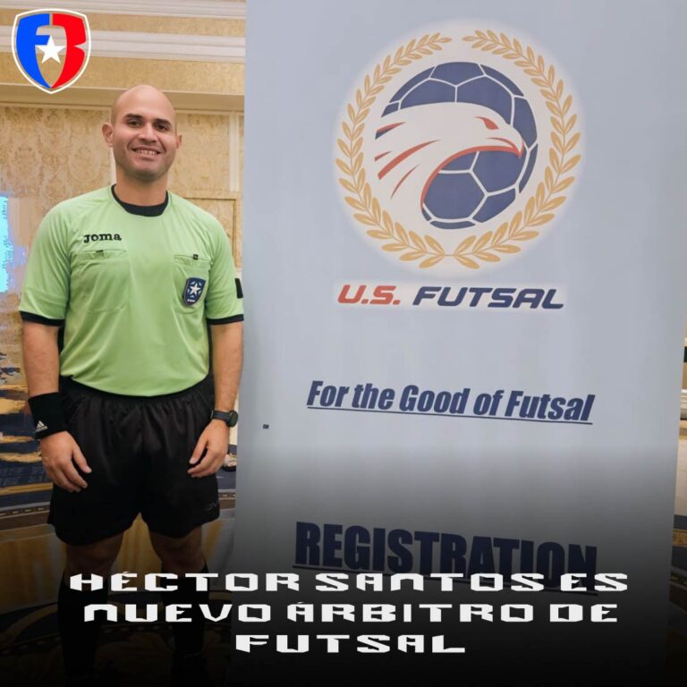 Héctor L. Santos amplía sus conocimientos, ahora también arbitra torneos de Futsal