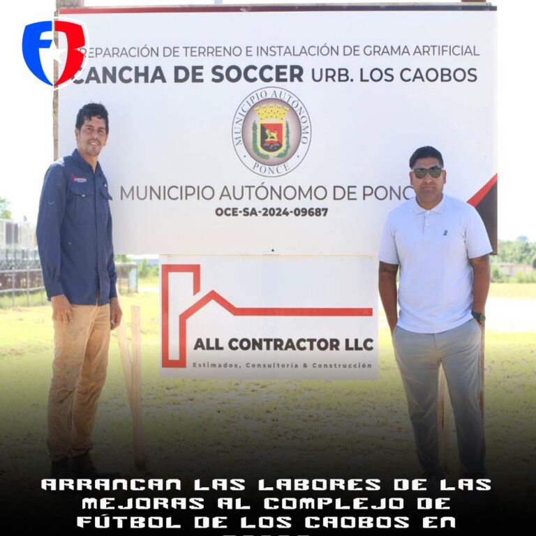 Arrancan las labores de las mejoras al complejo de fútbol de Los Caobos en Ponce