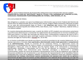 Carta abierta de la PRSL sobre demanda Federal contra la FPF, CONCACAF y FIFA por monopolio