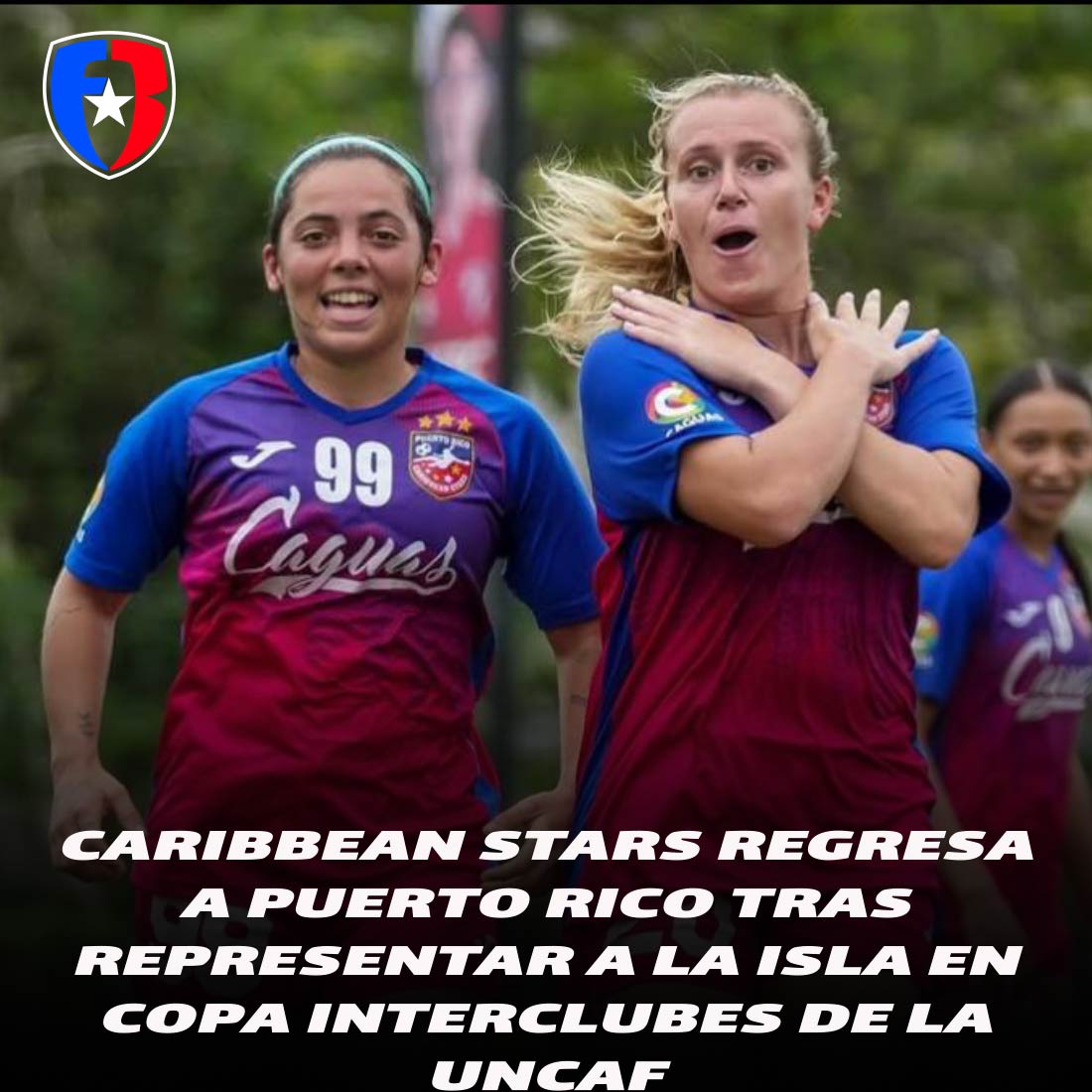 Las Caribbean Stars celebran ante el Sagitum Girls de Belice. Foto suministrada por Caribbean Stars.