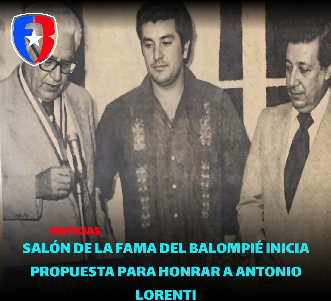 Salón de la Fama del Balompié inicia propuesta para honrar a Antonio Lorenti Tony Lorenti (centro) junto a Germán Rieckehoff Sampayo (izquierda) y Roberto A. Monroig (derecha), presidente de la FPF en 1979. (Foto de Archivo).